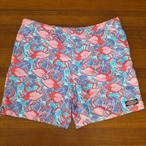 Vineyard Vines Pink and Blue Crab Swim Trunks